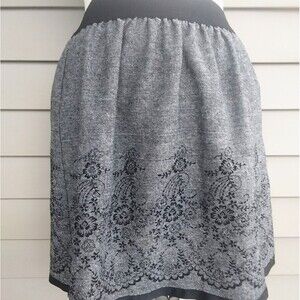 Floral Embroidered Skirt w Sheer Flounce Tulle Lining